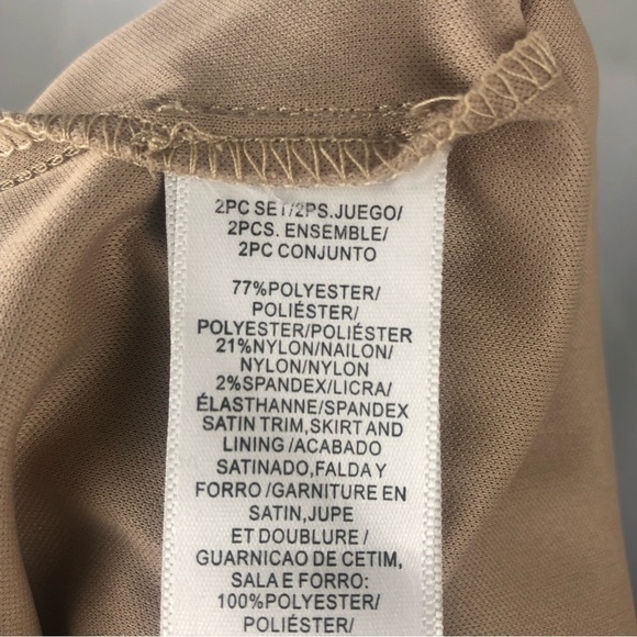 ALEX EVENINGS (6P) Two piece taupe lace and chiffon dress - Picture 11 of 14